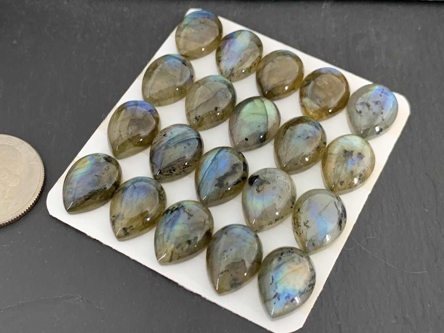Labradorite pear 12x16mm Cabochon - Calibrated Cabochons