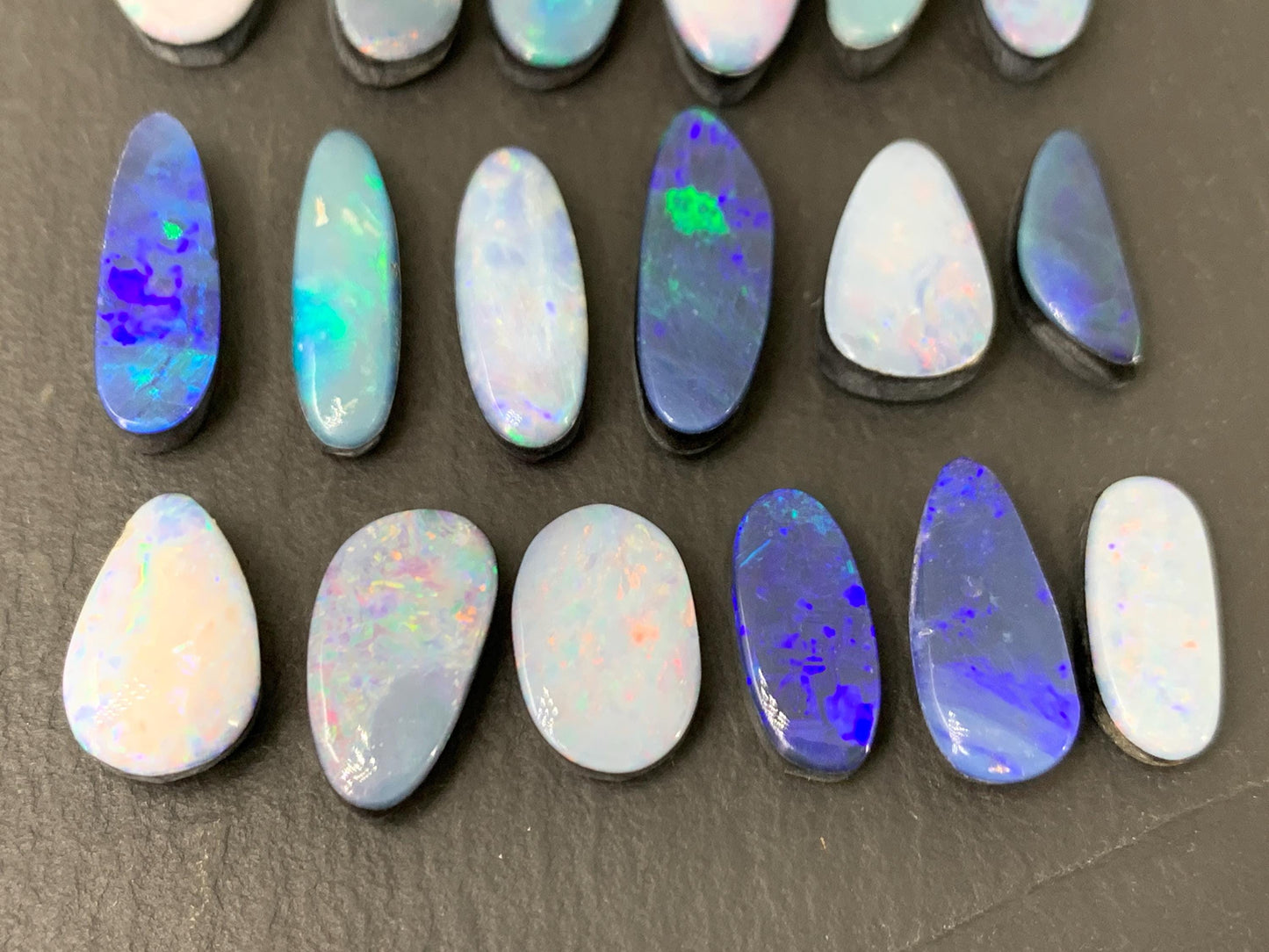 Australian Opal doublet 12-18mm long cabochon