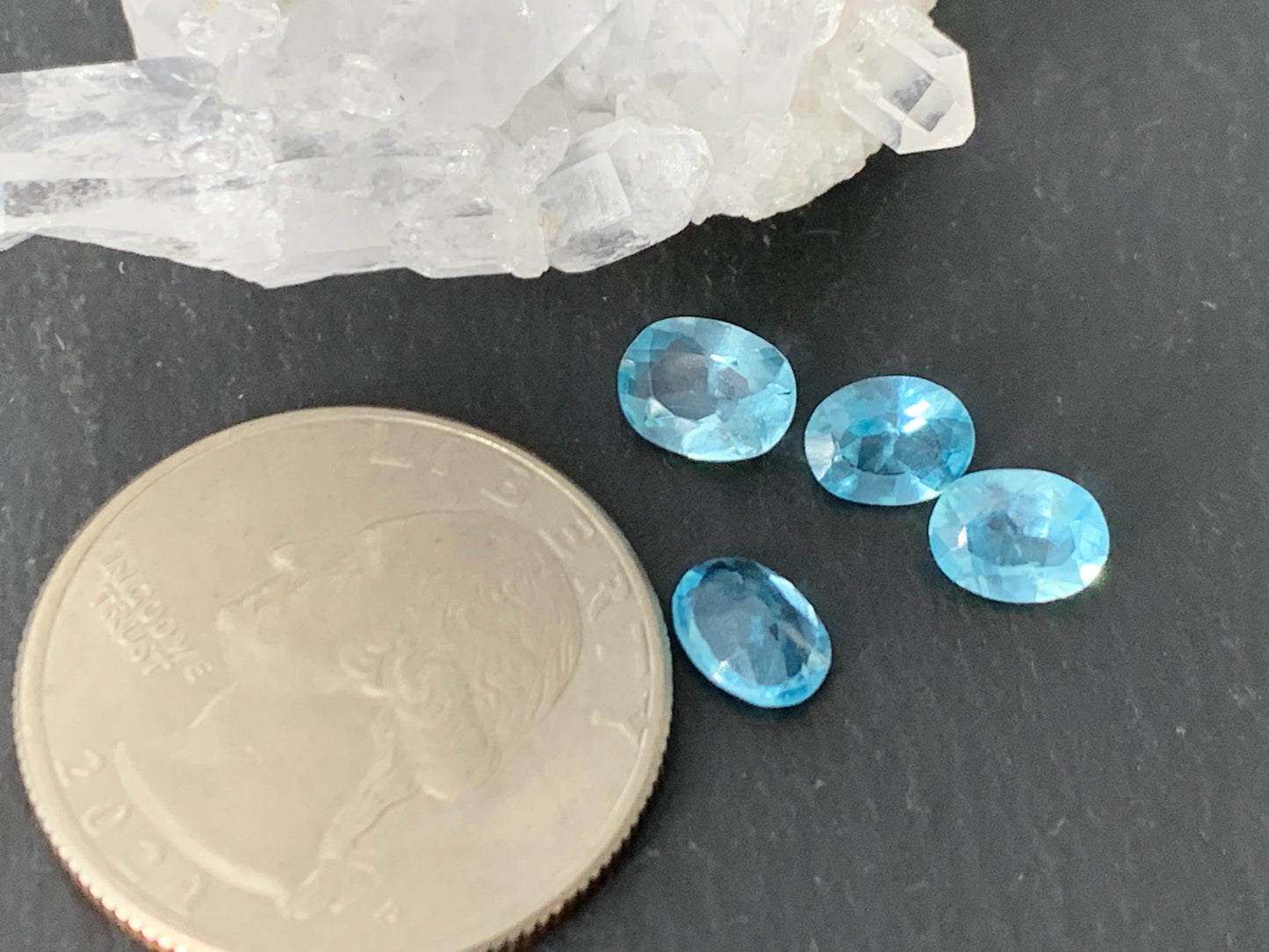 Faceted Aquamarine oval 5x7mm - faceted gemstone not cabochon