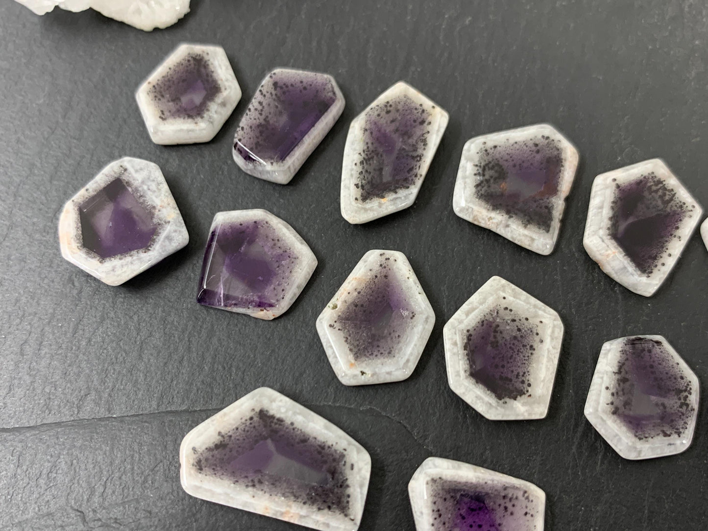 Amethyst hexagon slice