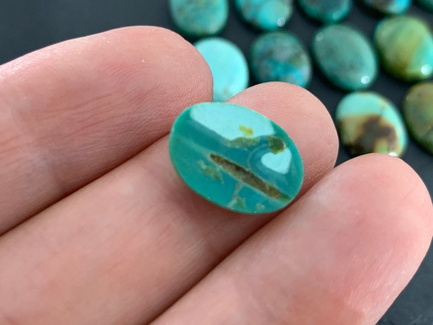 Tibetan Turquoise oval 10x15mm cabochon