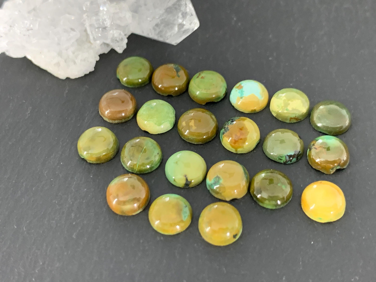 Tibetan Turquoise 7mm round cabochon