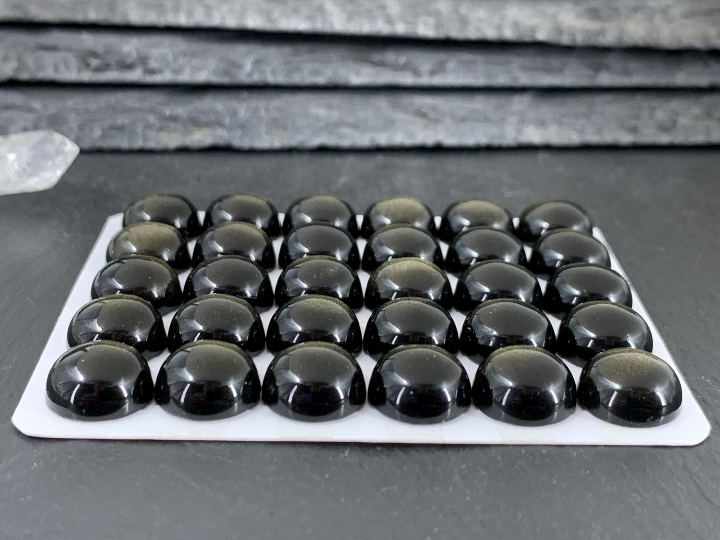 Gold Obsidian round 12mm cabochon - Calibrated cabochons