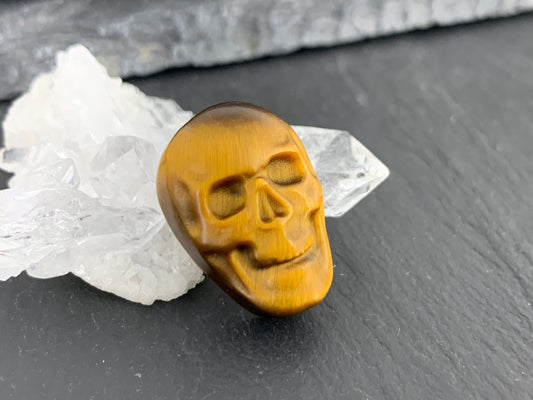 Tiger eye skull 15x21mm cabochon