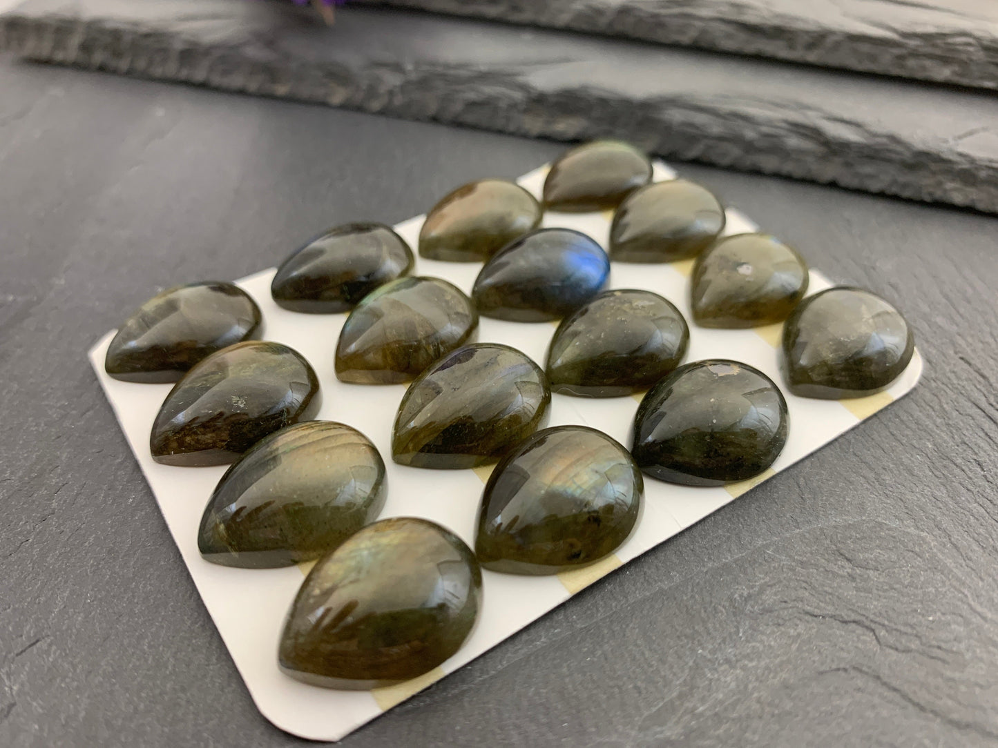 Labradorite pear 15x20mm cabochon - Calibrated cabochons