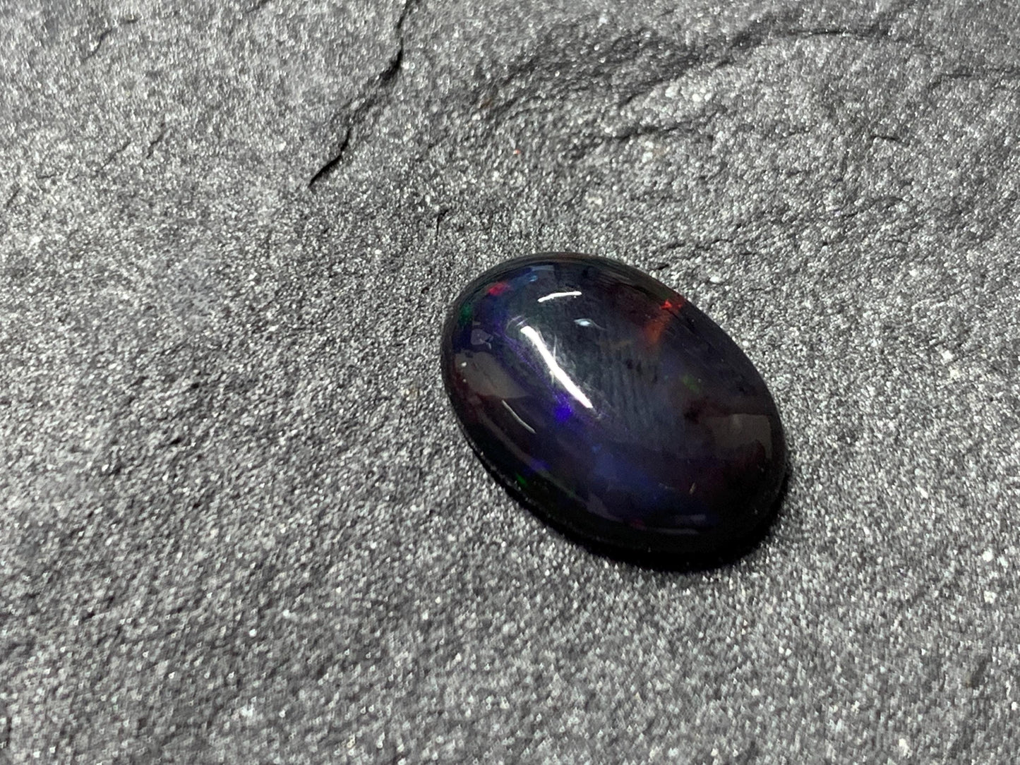 Black Ethiopian Opal oval 9x13x3.5mm cabochon