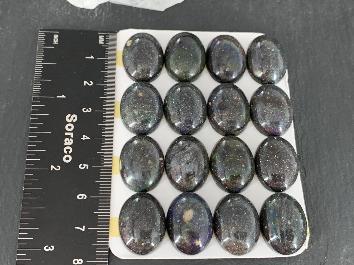 Black Andamooka Opal oval 15x20mm cabochon - Matrix Australian Opal