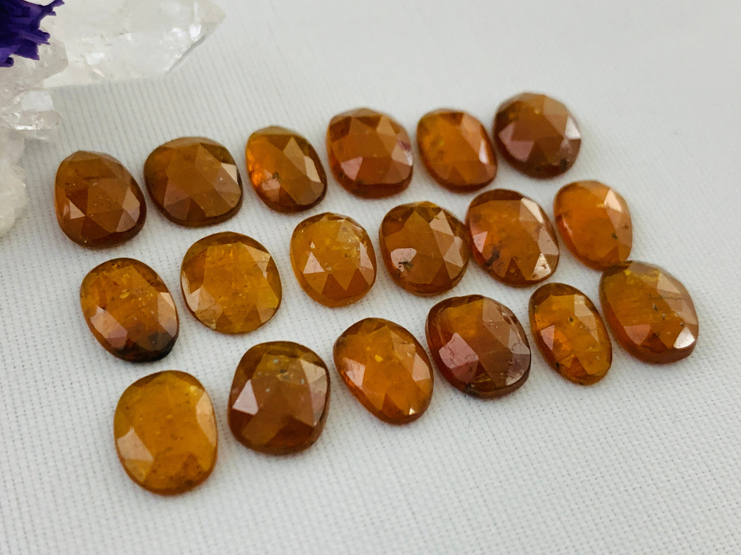 Faceted Orange Kyanite 9-10mm long Cabochon
