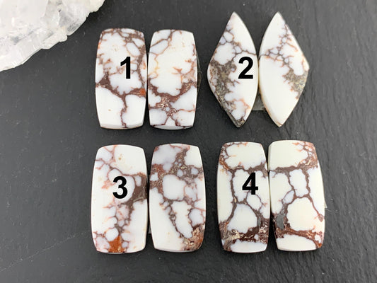 Wild Horse Jasper 22-26mm long cabochon pair
