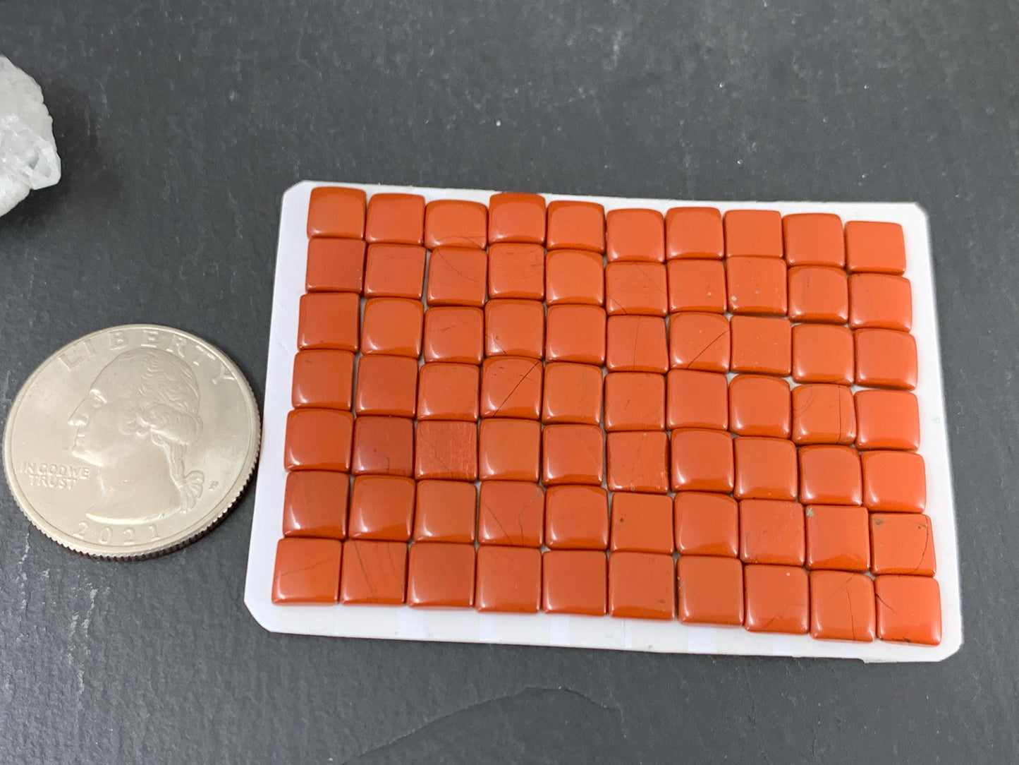 Red Jasper Square 6mm Cabochon - Natural Calibrated Gemstone Stone