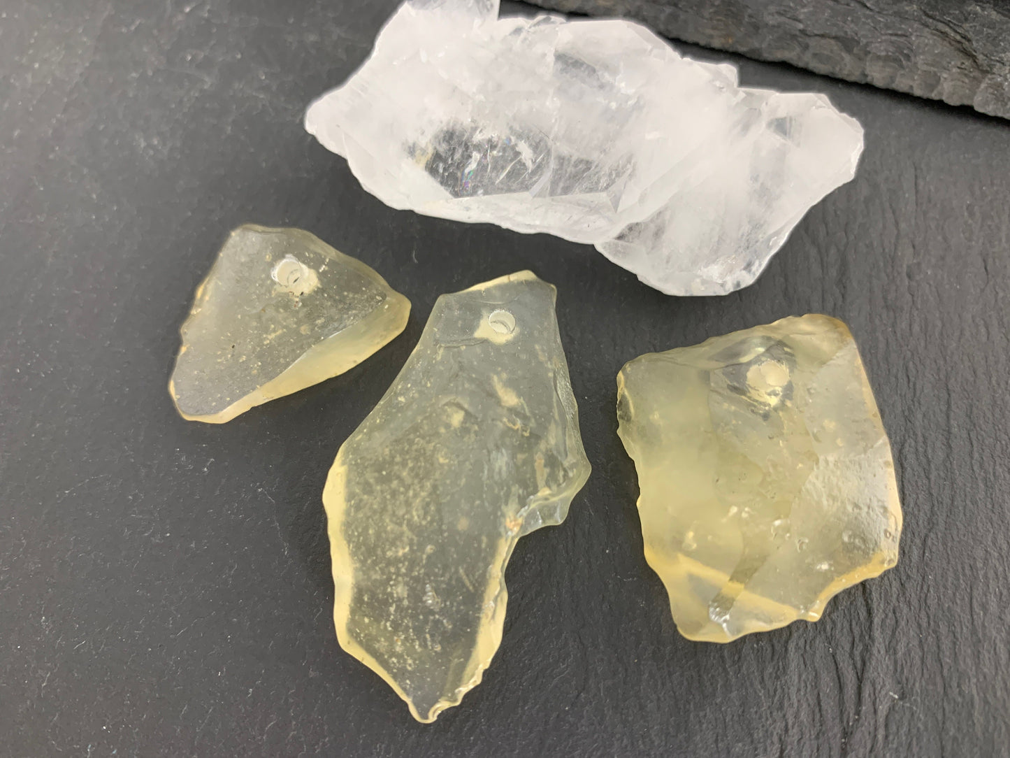 Drilled Libyan Desert Glass 24-45mm long