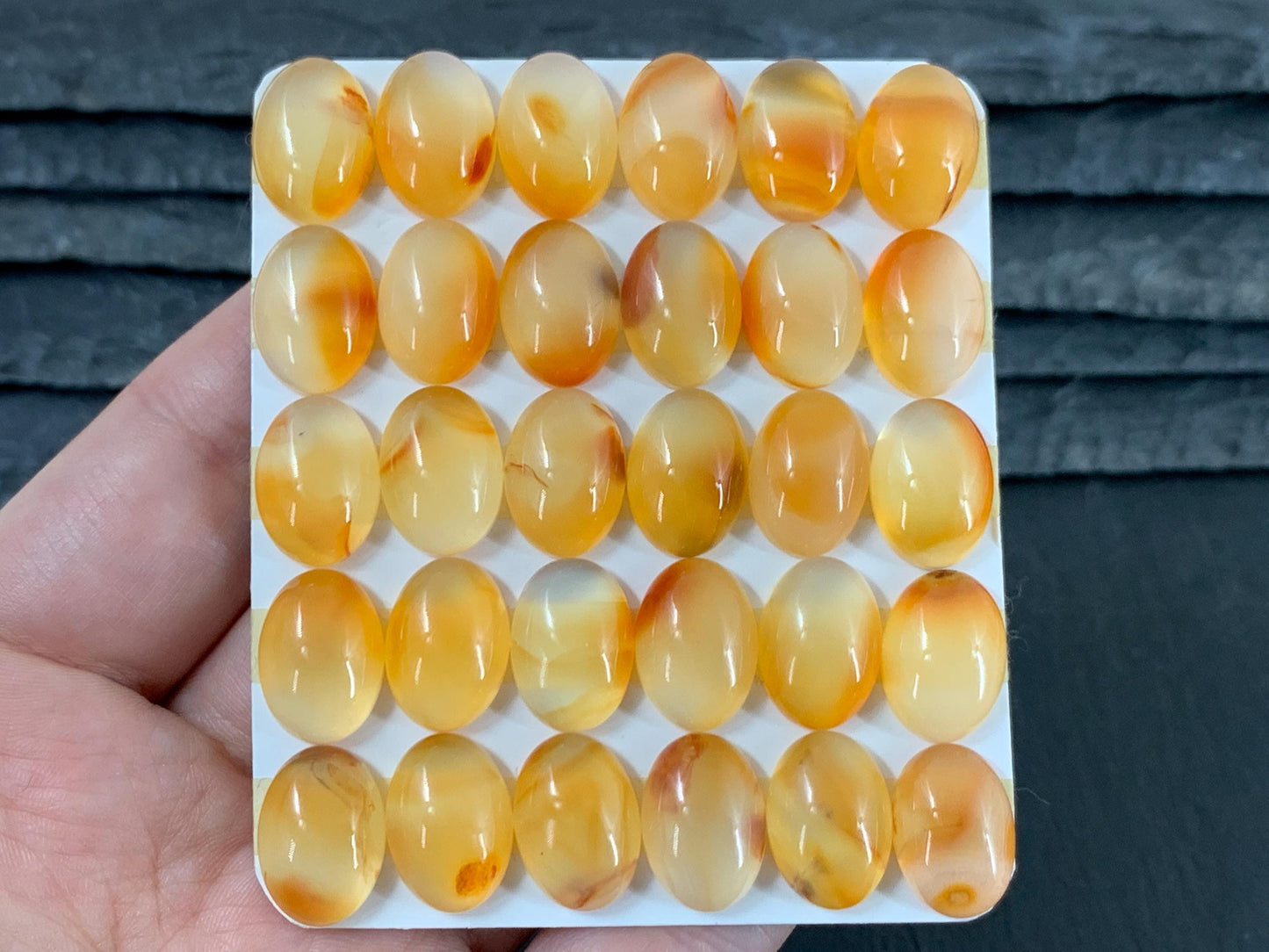Carnelian Cabochon – Natural Orange Oval Gemstone 10x14mm Calibrated Stone