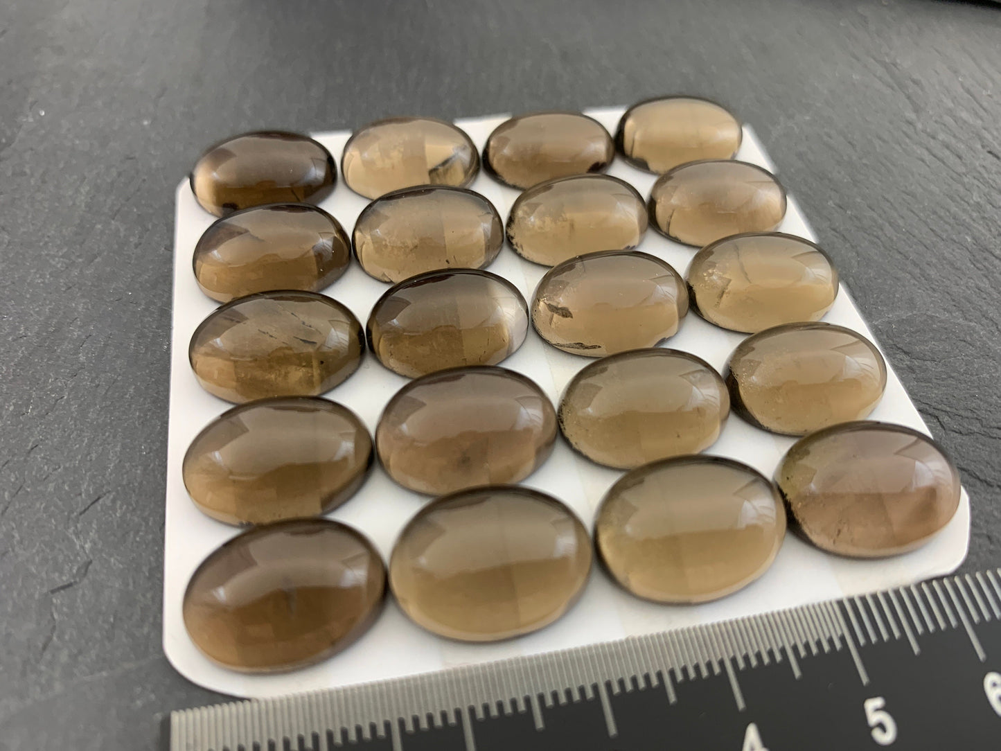 Smokey Quartz oval 12x16mm cabochon - Calibrated cabochons