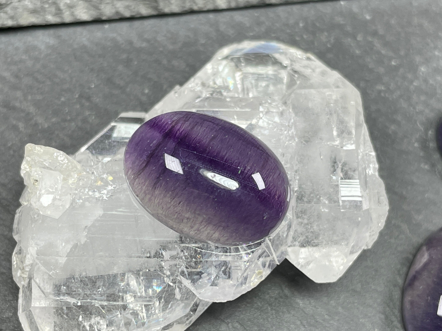 Purple Fluorite oval 13x18mm Cabochon - Calibrated Cabochons
