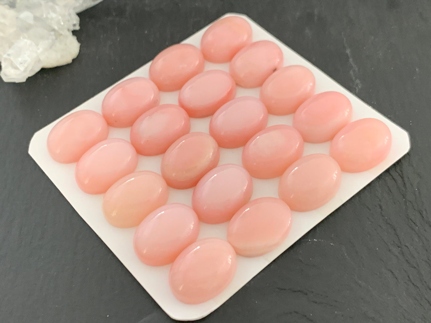 Pink Opal oval 12x16mm cabochon - Calibrated cabochons