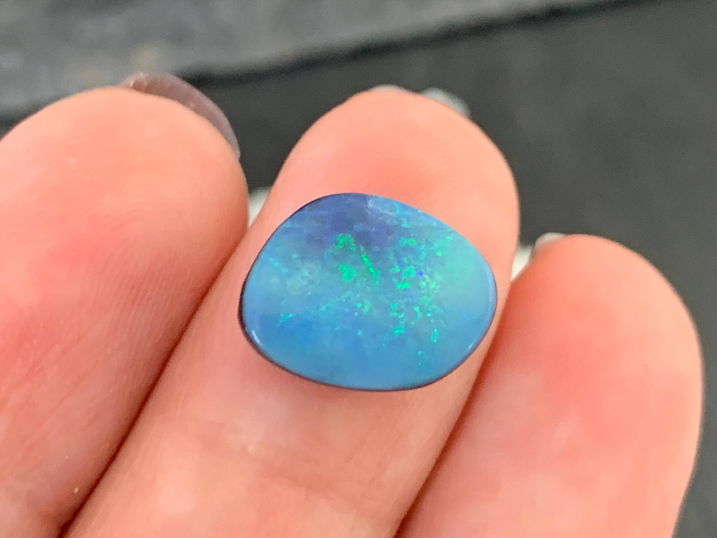 Australian Opal doublet 10x13x4mm cabochon