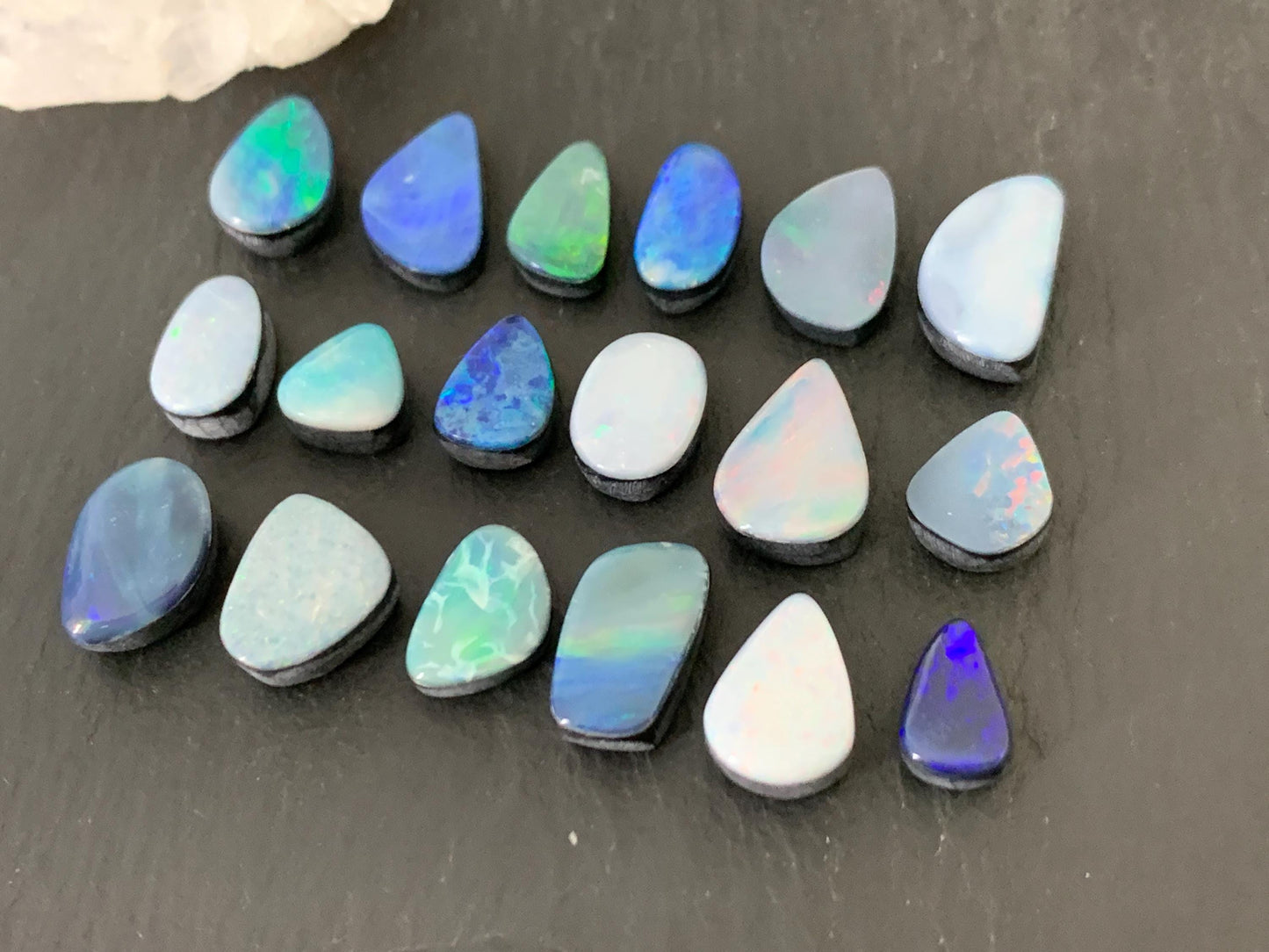 Australian Opal doublet 10-13mm long cabochon