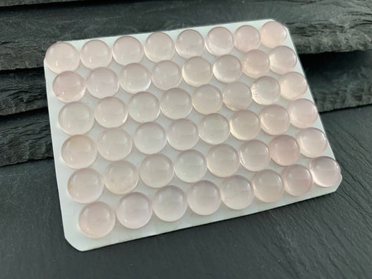 Rose Quartz round 8mm cabochon - Calibrated cabochons