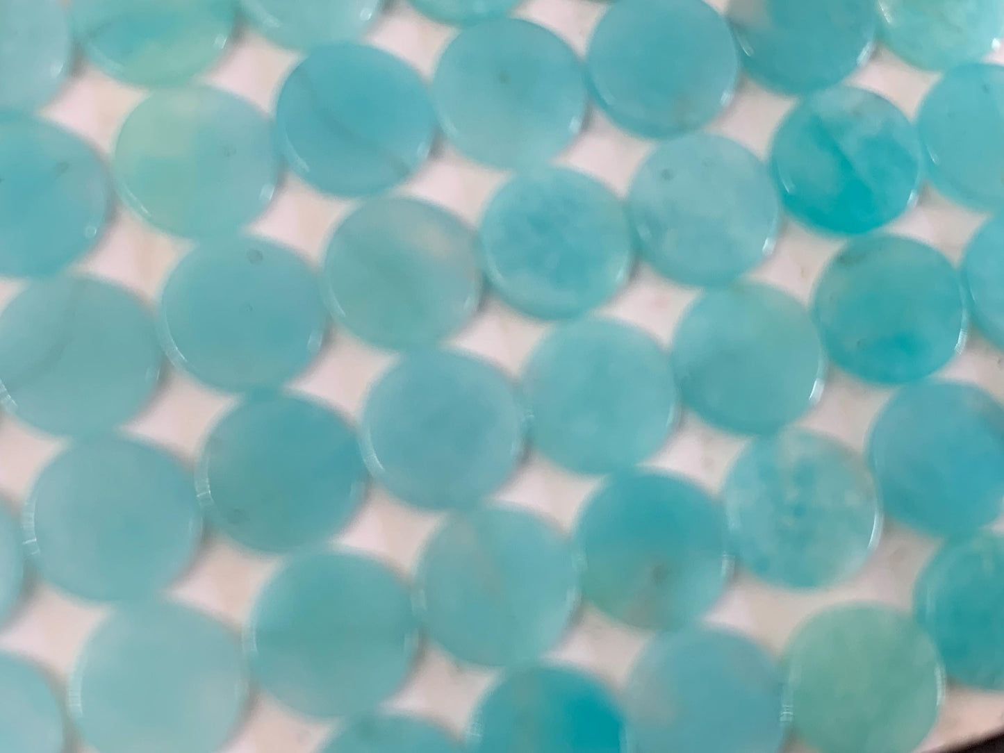 Flat Amazonite Cabochon - Natural 8mm Round Flat Stone, Calibrated Gemstone for Jewelry