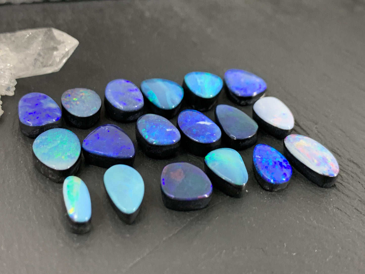 Australian Opal doublet 10-13mm long cabochon