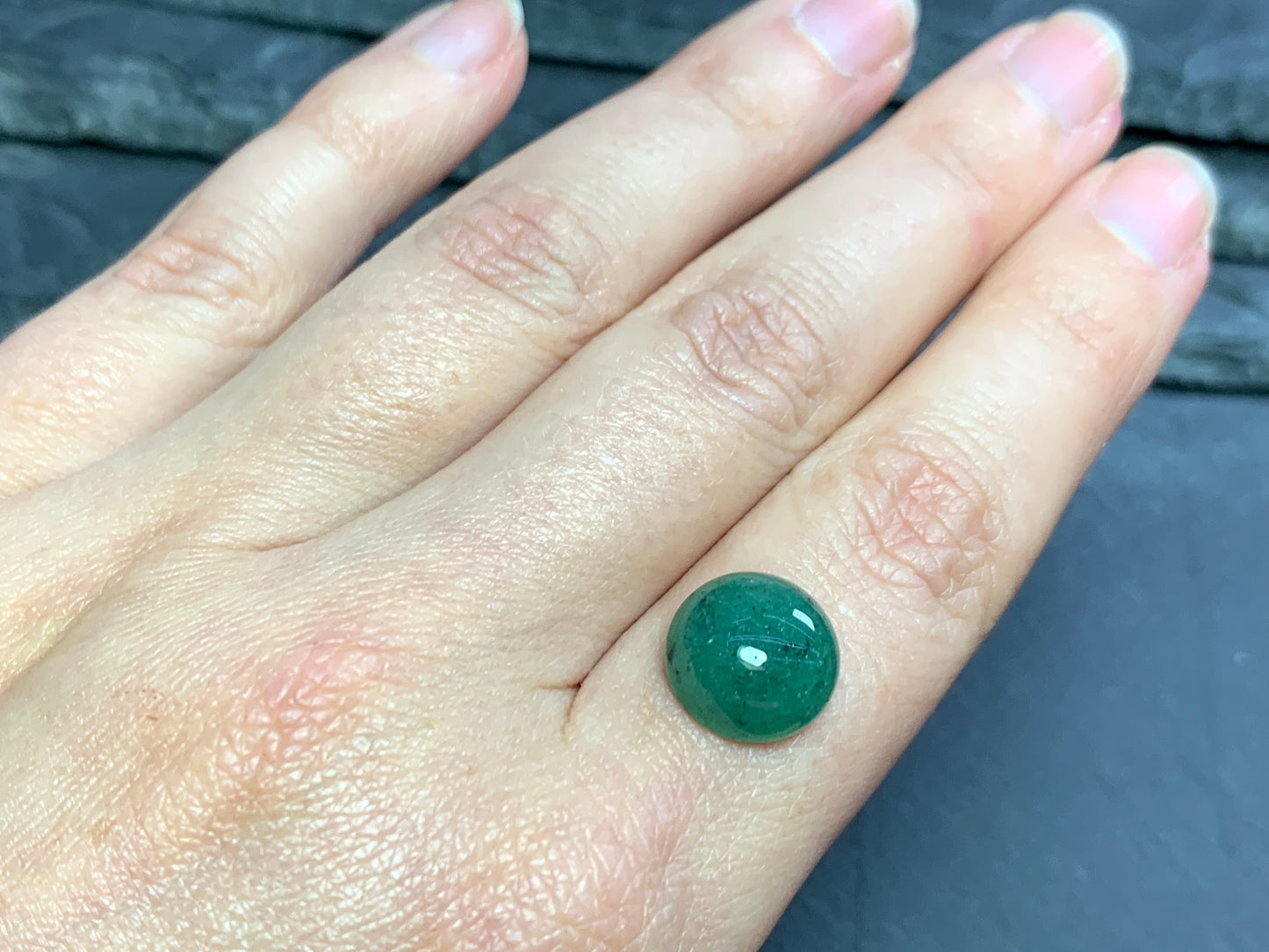 Green Aventurine round 12mm Cabochon - Calibrated cabochons