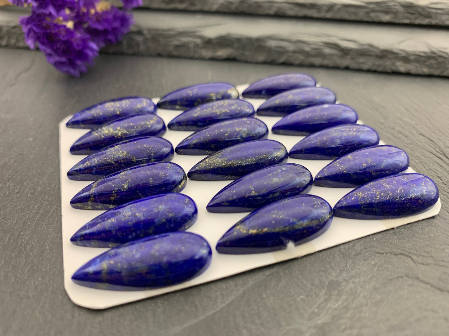 Lapis Lazuli pear 10x25mm cabochon - Calibrated cabochons