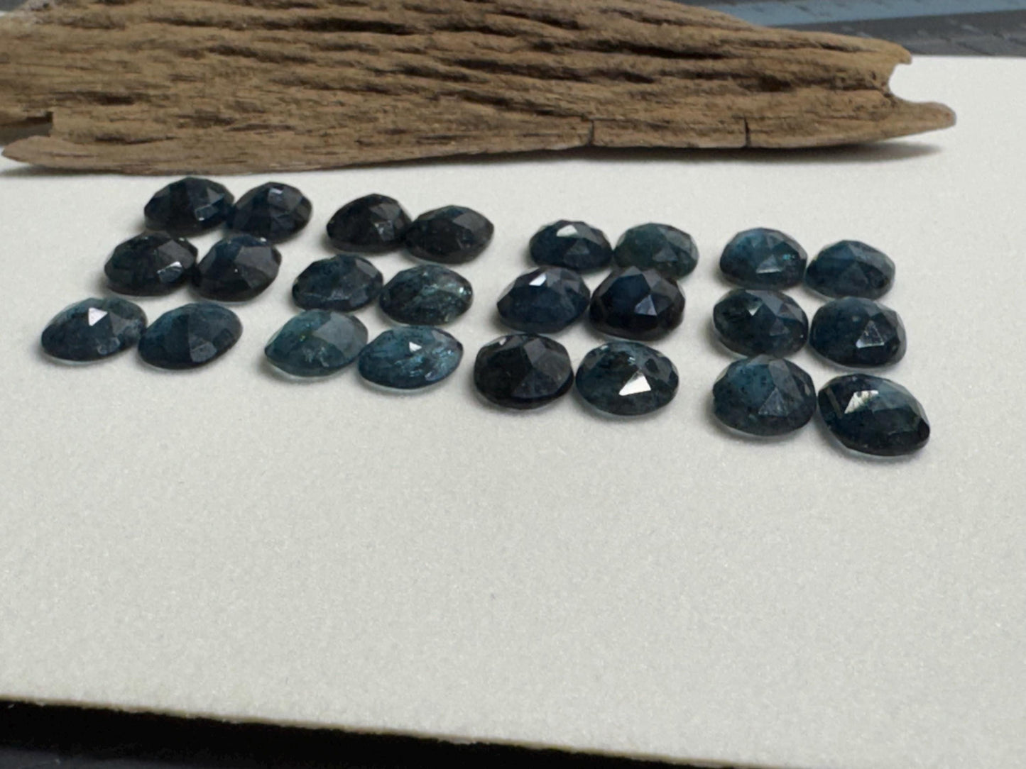 Faceted Moss Kyanite oval pair 10x14mm cabochon