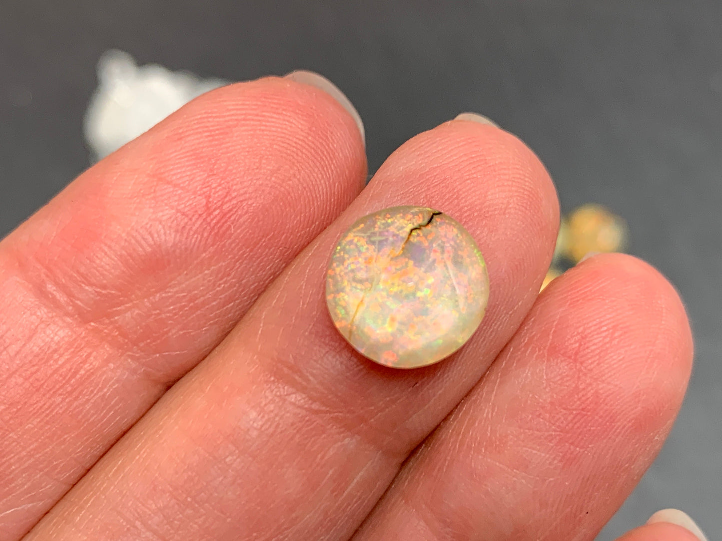 Faceted Monarch Opal round 10mm cabochons - Doublet cabochons