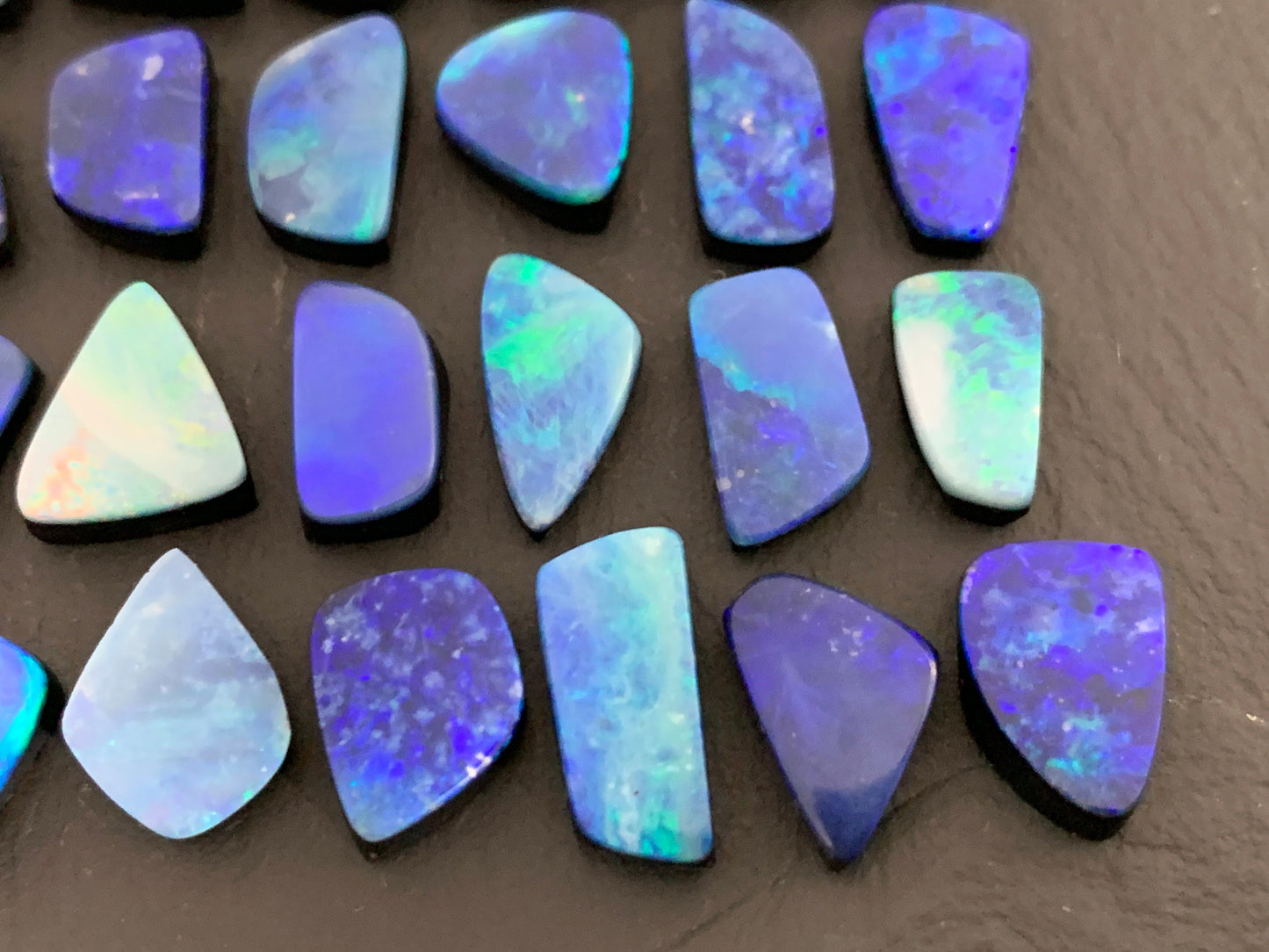 Australian Opal doublet 10-14mm long cabochon