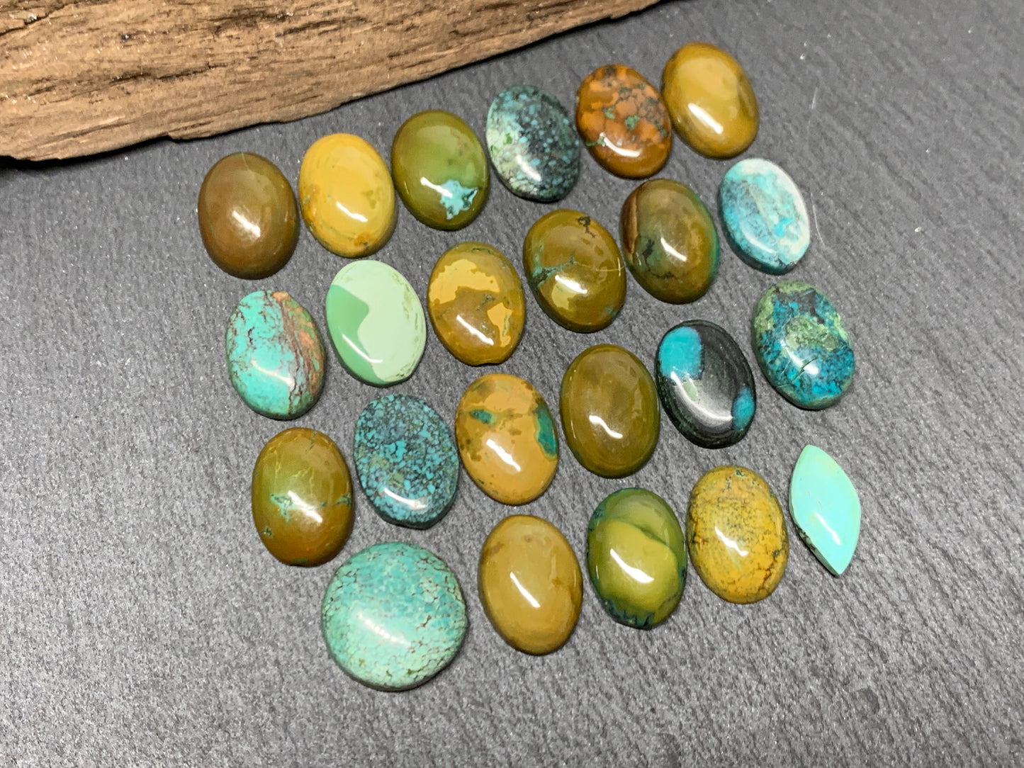 Tibetan Turquoise Cabochon - Natural 14mm Oval Stone, Hand Cut Gem