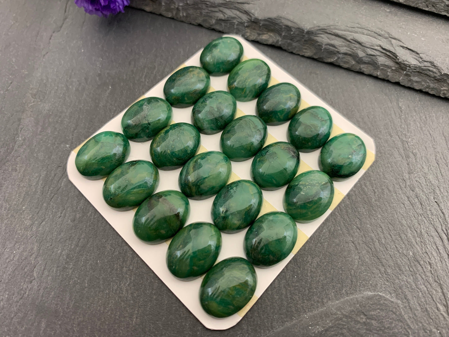 African Jade oval 12x16mm cabochon - Calibrated Cabochons