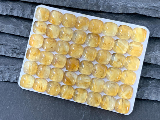 Citrine Square Cushion 8mm Cabochon – Calibrated Natural Gemstone