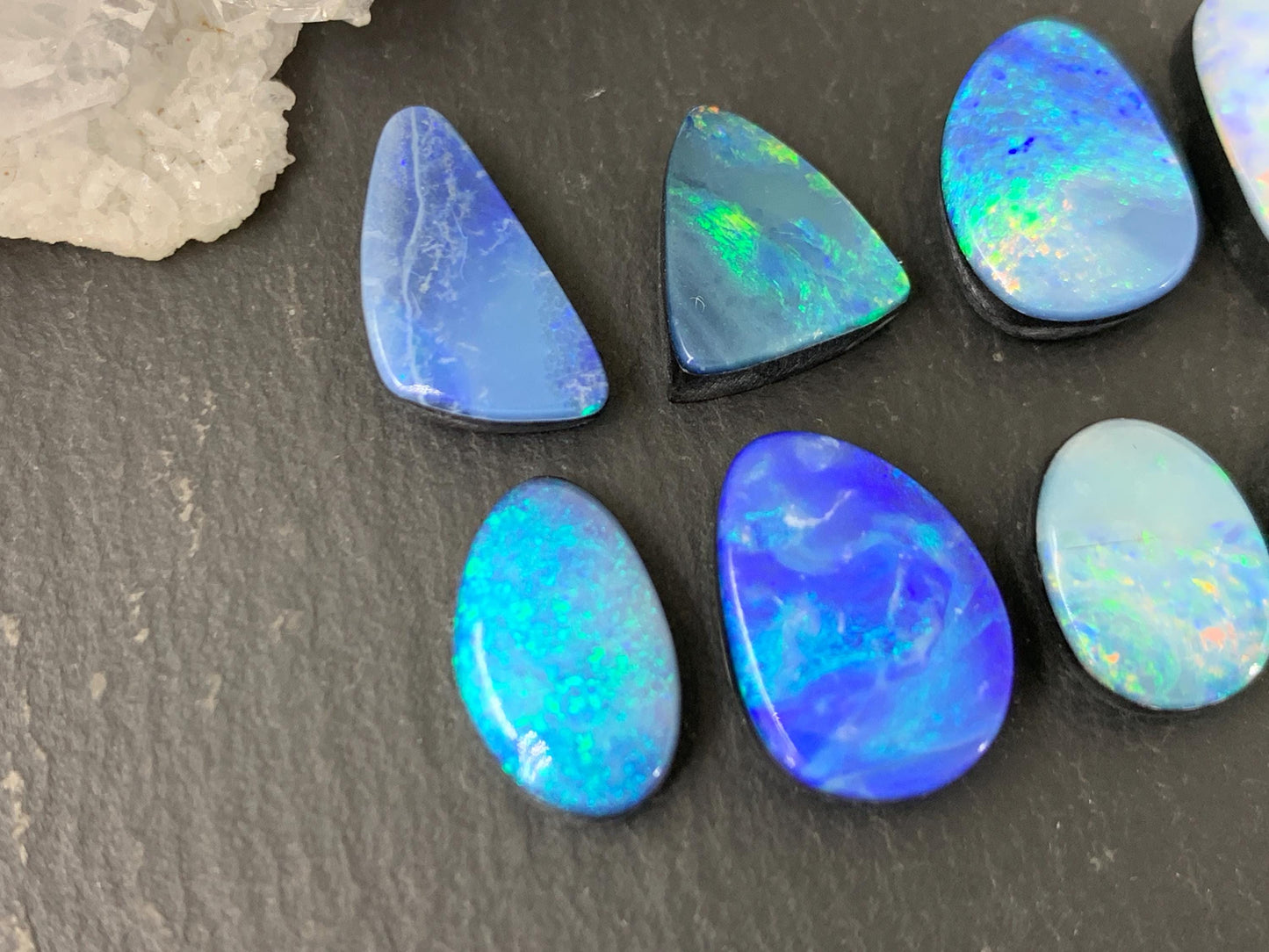 Australian Opal doublet 10-14mm long cabochon