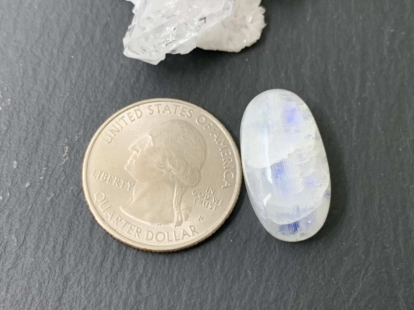 Rainbow Moonstone 23x13x8mm cabochon