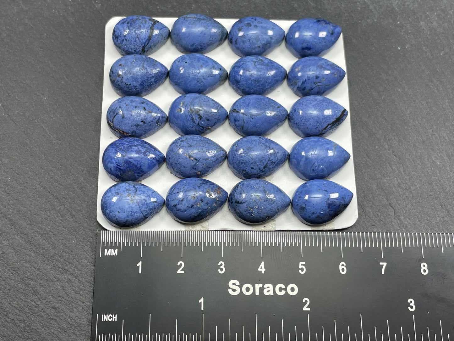 Dumortierite pear 12x16mm cabochon - Calibrated cabochons