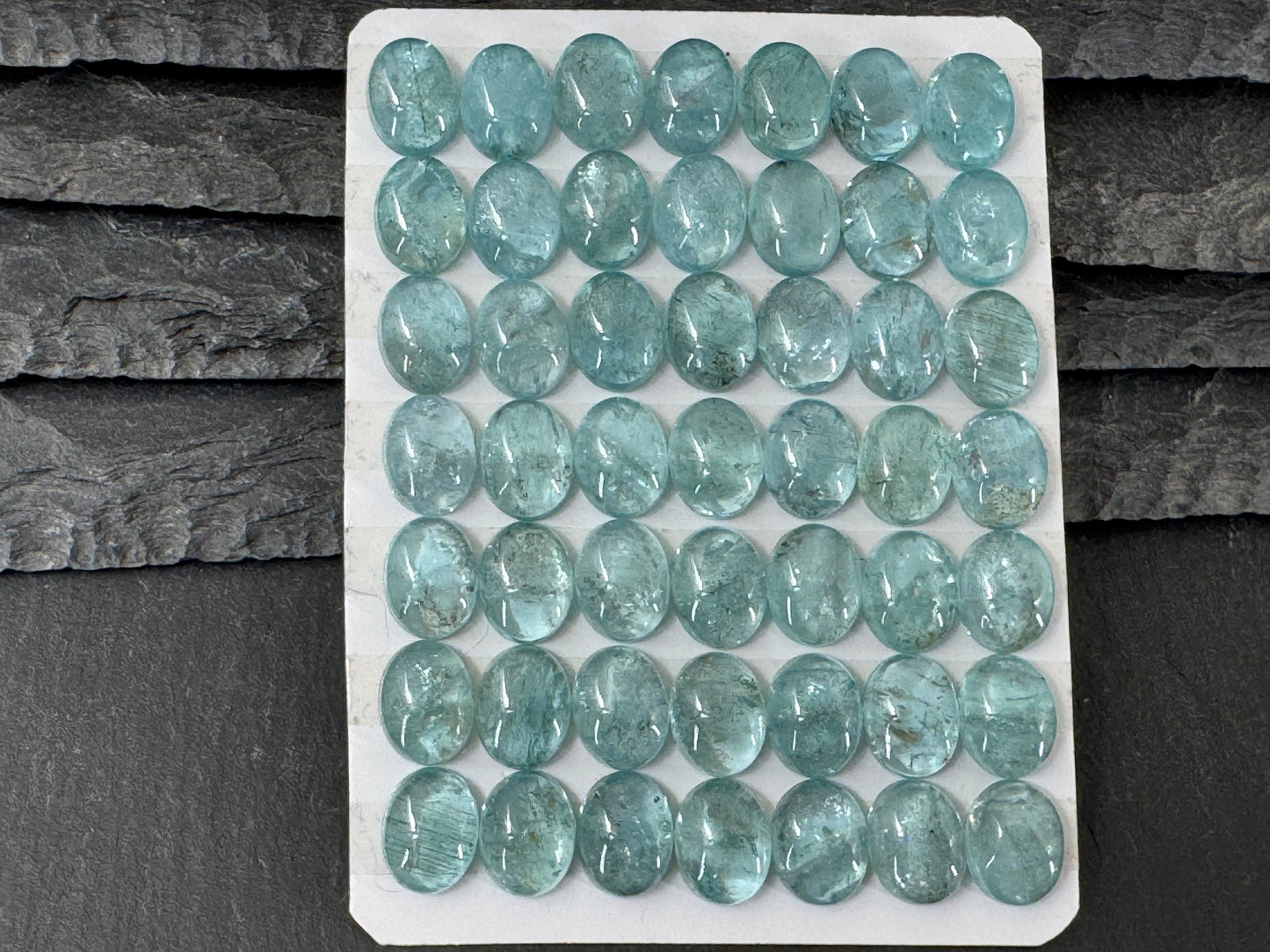 Blue Green Apatite 7x9mm Cabochon