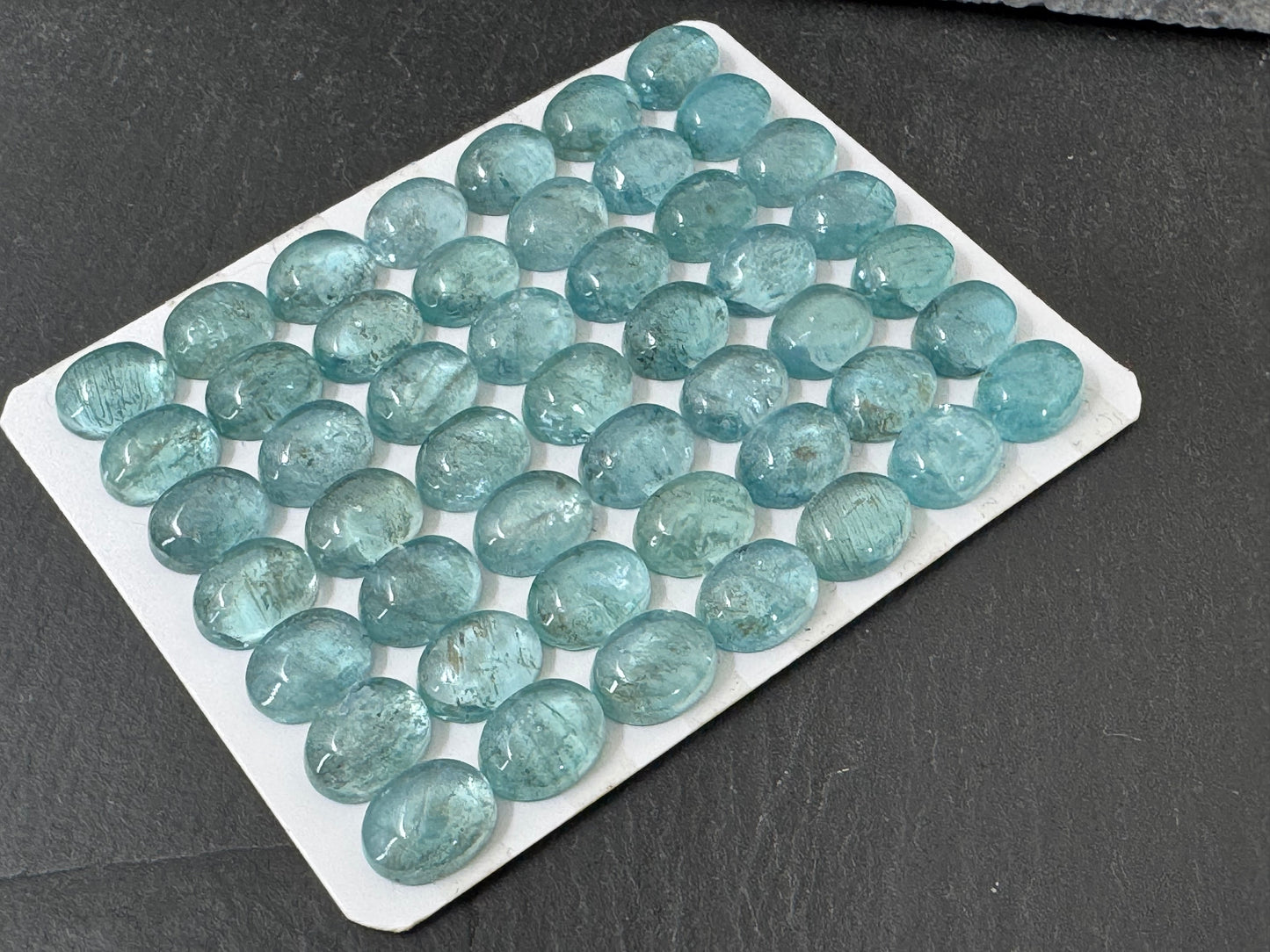 Blue Green Apatite 7x9mm Cabochon