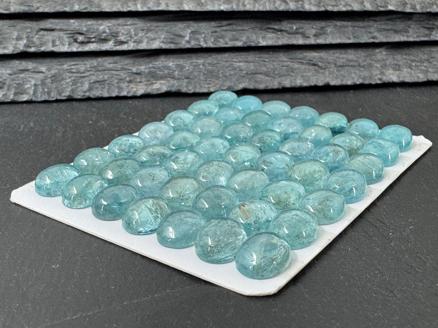 Blue Green Apatite 7x9mm Cabochon