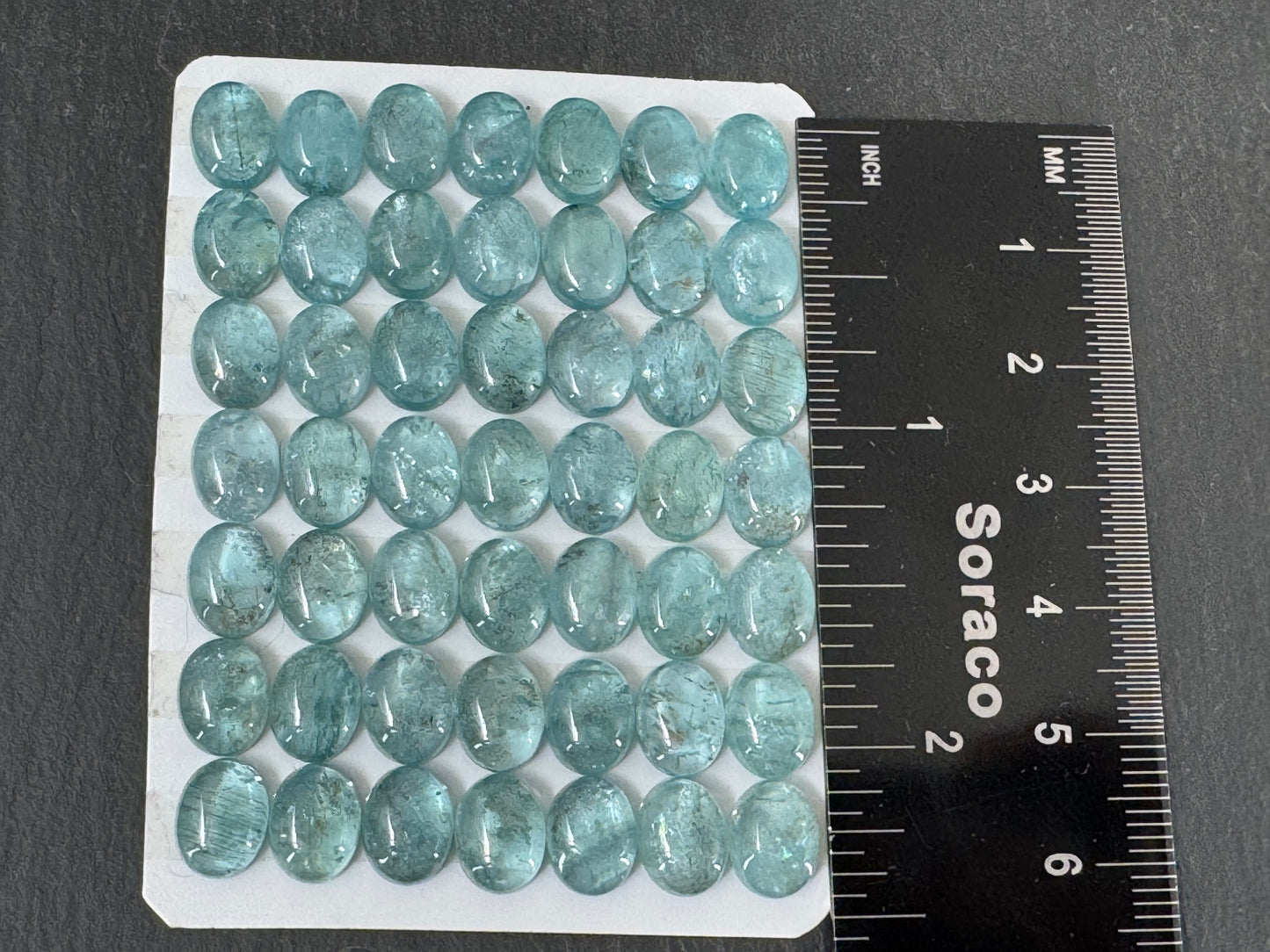 Blue Green Apatite 7x9mm Cabochon