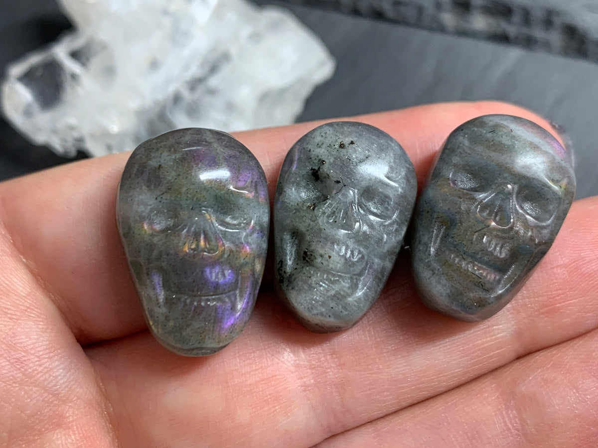 Labradorite Skull Carving 22mm long - Crystal Skull, Witchy Jewelry