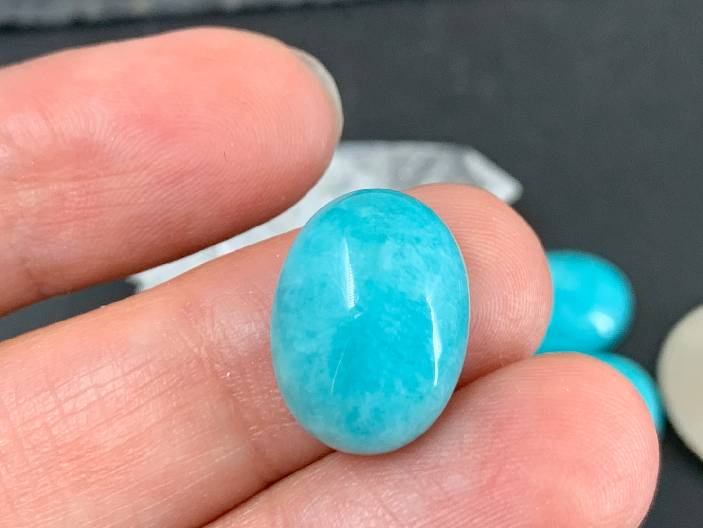 Amazonite oval 12x16mm Cabochon - Calibrated cabochons