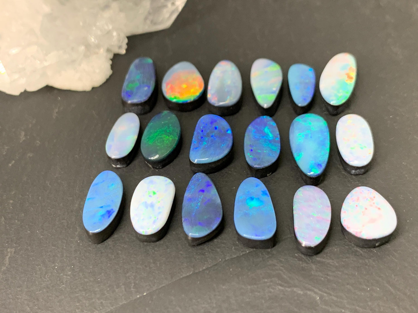 Australian Opal doublet 10-15mm long cabochon