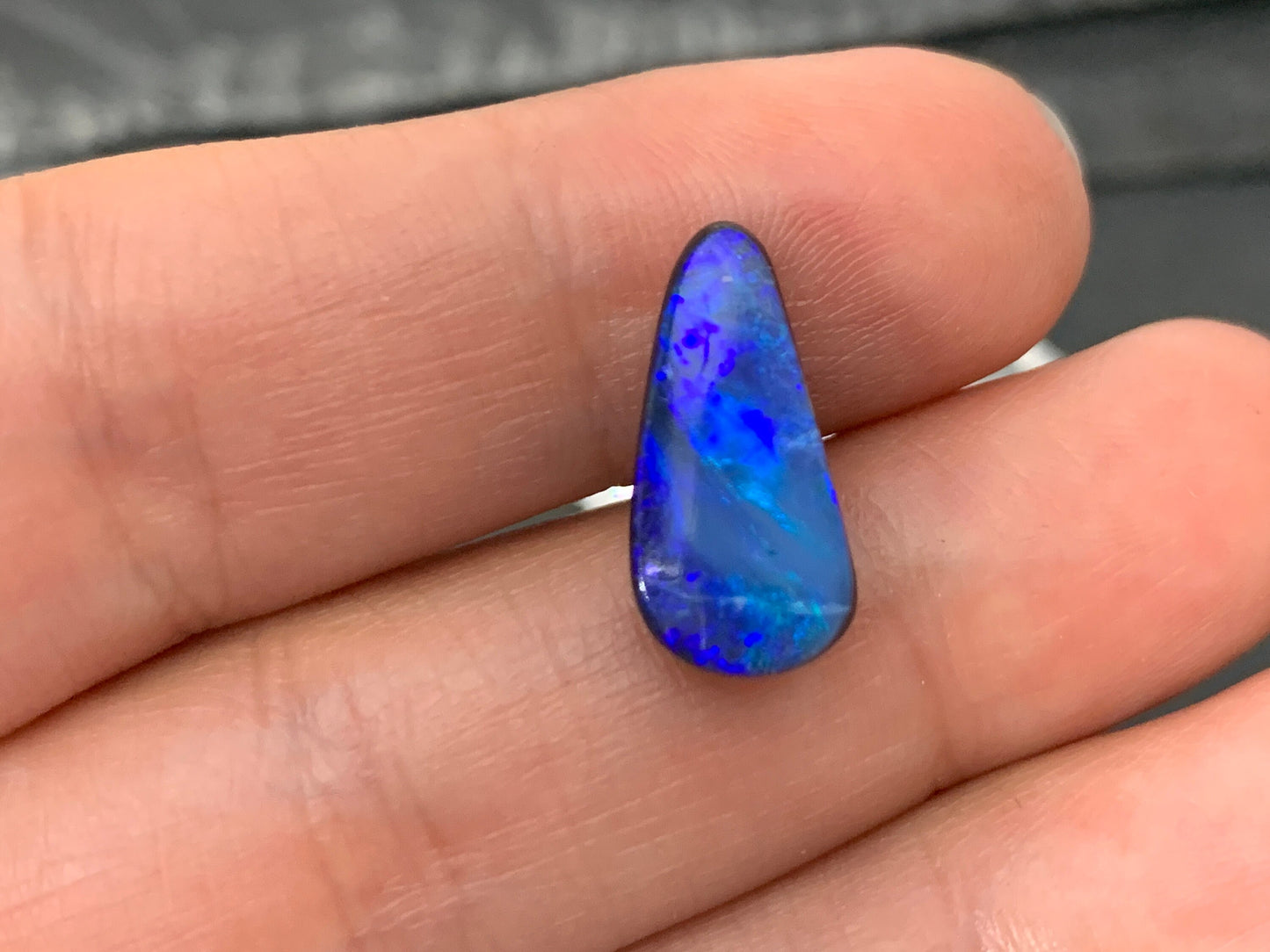 Australian Opal doublet 8x16x4mm cabochon - pear
