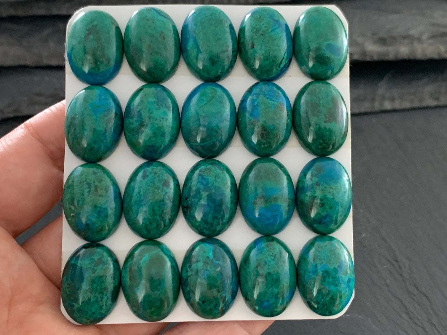 Chrysocolla oval 13x18mm cabochon - Calibrated cabochons