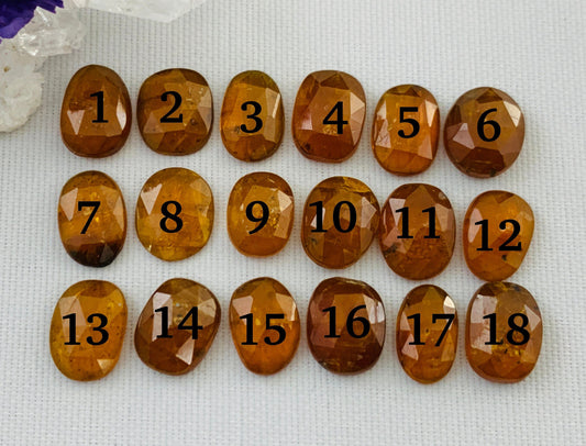 Faceted Orange Kyanite 9-10mm long Cabochon