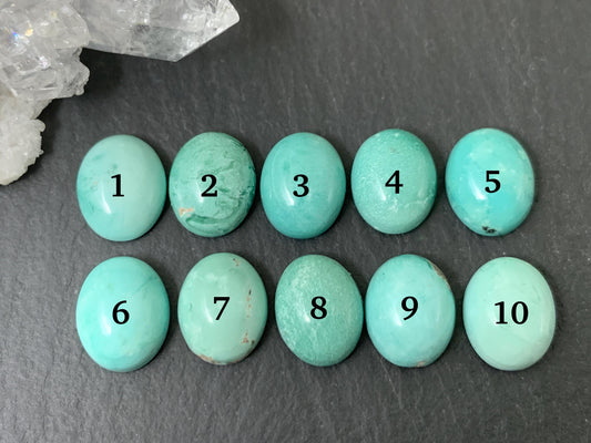 Turquoise oval 8x10mm cabochon.