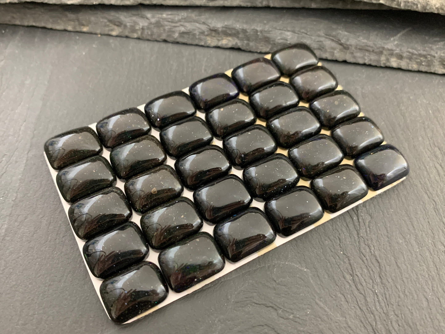 Black Andamooka Opal 12x16mm cabochon - Matrix Australian Opal