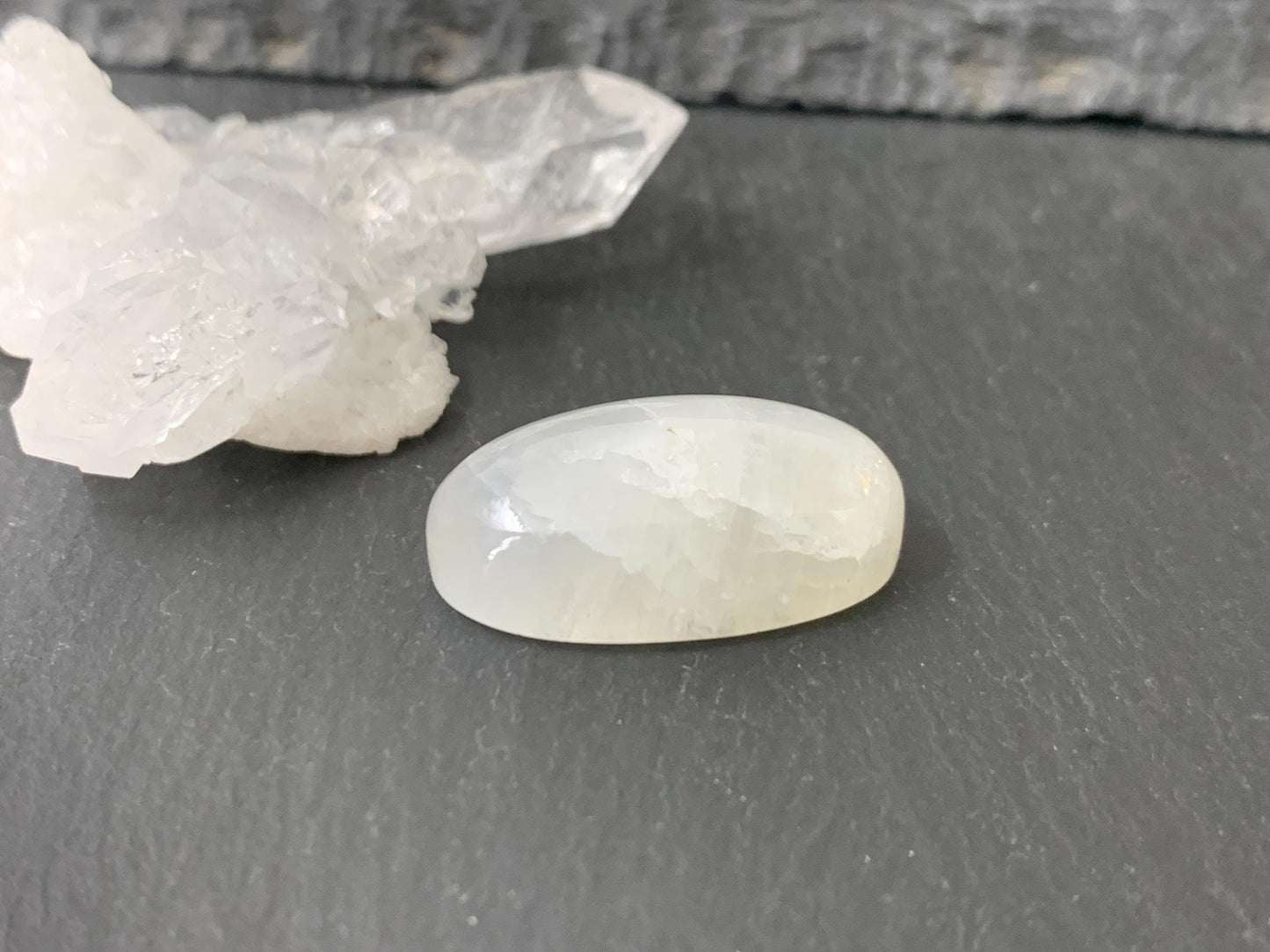 Rainbow Moonstone 23x13x8mm cabochon