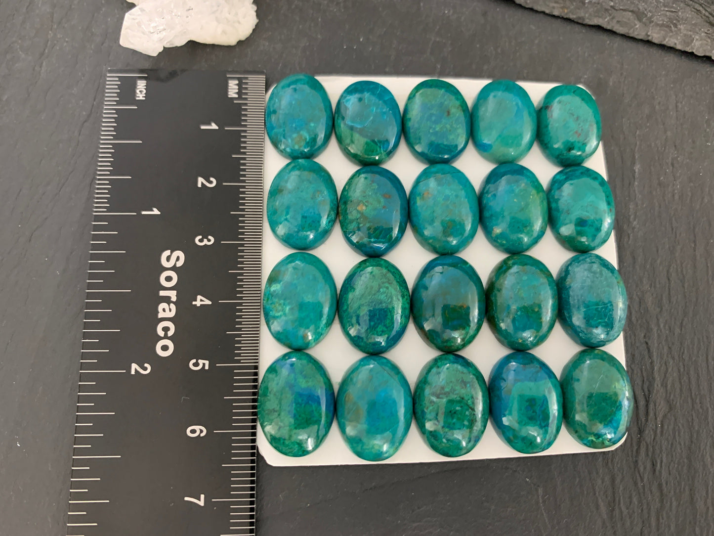 Chrysocolla oval 12x16mm cabochon (Peru) - Calibrated cabochons