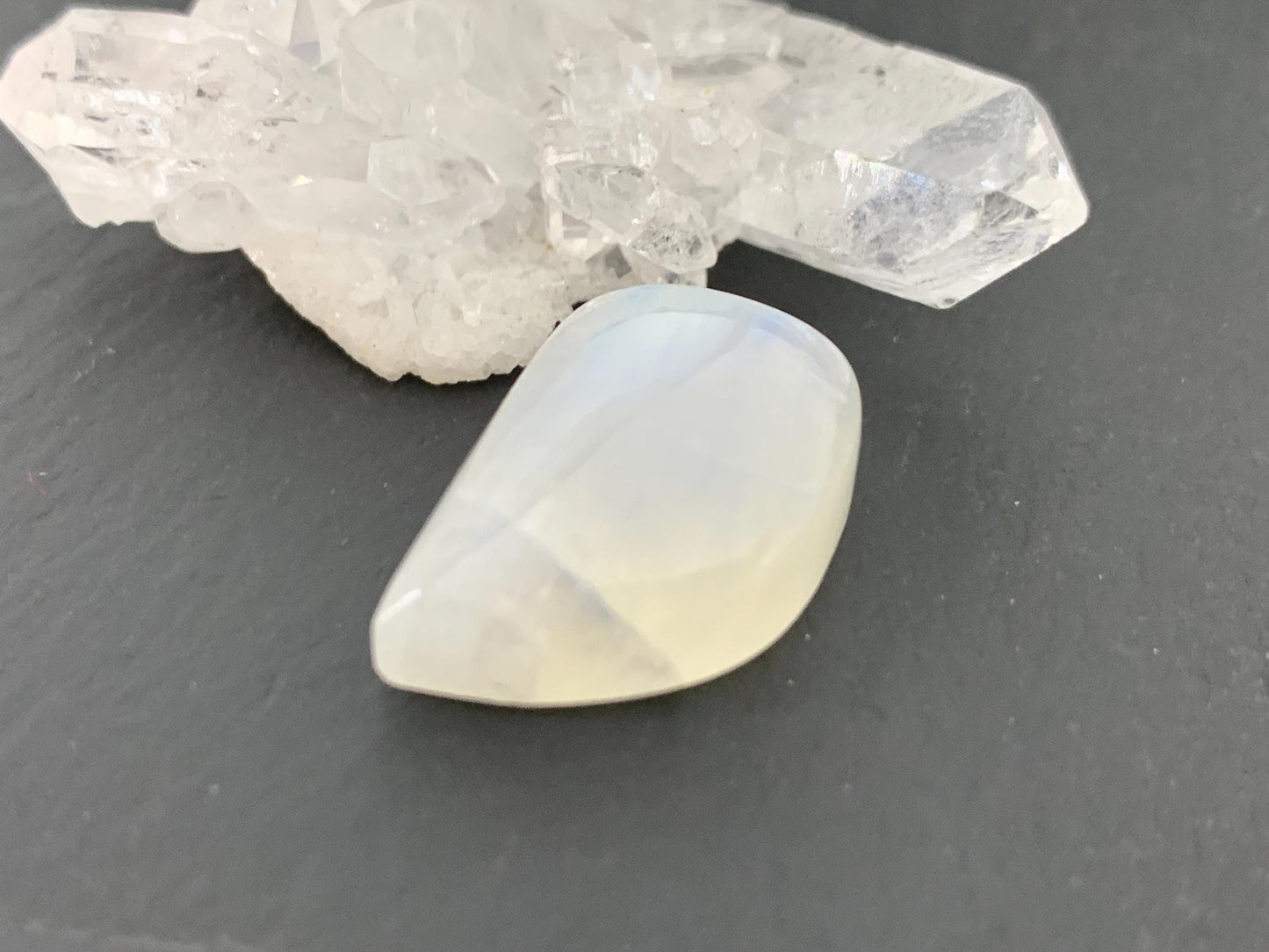 Rainbow Moonstone 21x13x8mm cabochon